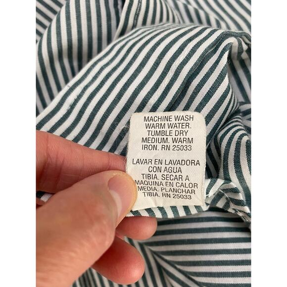 Flying R Ranchwear by Ruddock Men's 15-33 Green Striped Pearl Snap Western Shirt - Picture 7 of 7